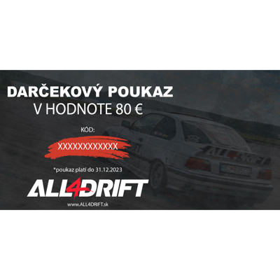 Darčekový poukaz All4Drift - 80 € 