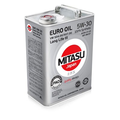 MITASU EURO PAO LL III OIL 5W-30 4L - 100 % syntetický