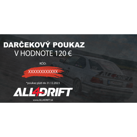 Darčekový poukaz All4Drift - 120 € 