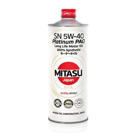 MITASU PLATINUM PAO SN 5W-40 plná syntetika 1L