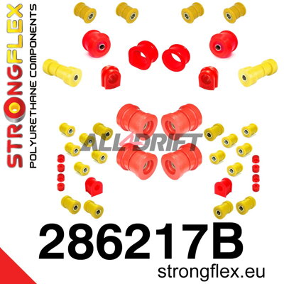 286217B Kompletná sada silentblokov náprav R33 R34 RWD - Nissan R33 (93-98) RWD