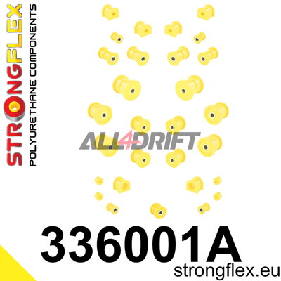 336001A Kompletná sada polyuretánových silentblokov zavesenia SPORT - Jeep II (84-01) XJ