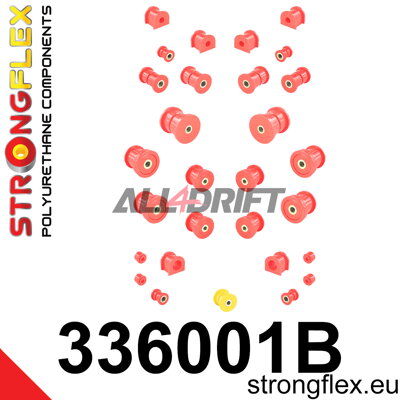 336001B Kompletná sada polyuretánových silentblokov zavesenia - Jeep II (84-01) XJ