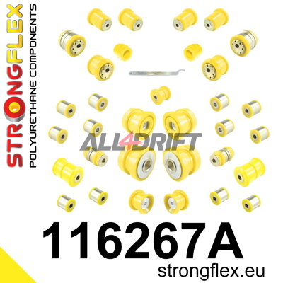 116267A Kompletná sada polyuretánových silentblokov zavesenia SPORT - Mercedes C215 (98-06)