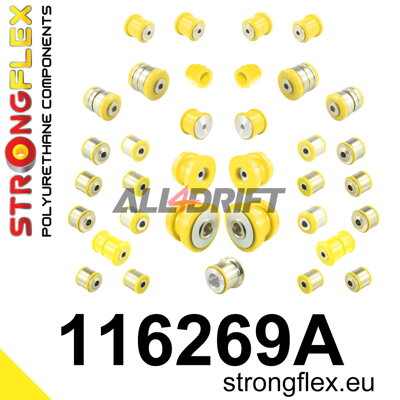 116269A Kompletná sada polyuretánových silentblokov zavesenia SPORT - Mercedes C216 RWD