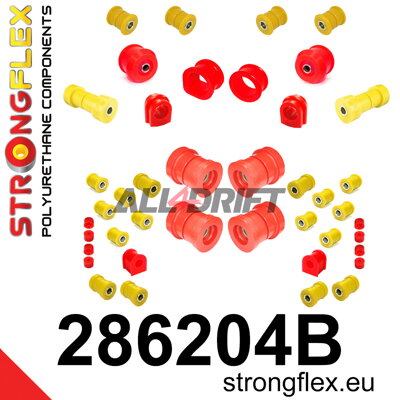 286204B Kompletná sada silentblokov náprav R33 R34 AWD - Nissan R33 (93-98) AWD
