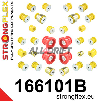 166101B Kompletná sada polyuretánových silentblokov zavesenia - Maserati GranCabrio (10-19)