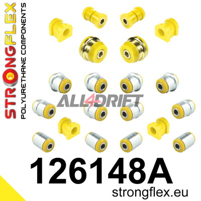 126148A Kompletná sada polyuretánových silentblokov náprav SPORT
