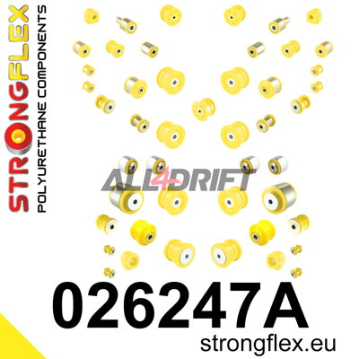 026247A Kompletná sada polyuretánových silentblokov náprav SPORT Audi / VW