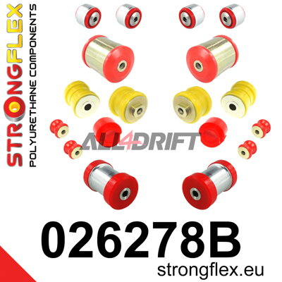 026278B Sada silentblokov prednej nápravy a zadnej vlečnej nápravy Audi