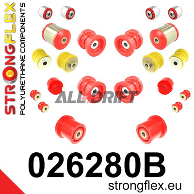 026280B Kompletná sada silentblokov náprav Audi / Škoda / VW