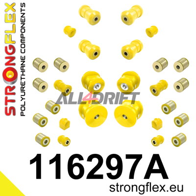 116297A Kompletná sada polyuretánových silentblokov zavesenia SPORT - Mercedes W124 4MATIC