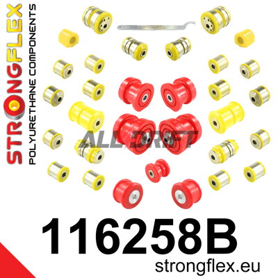 116258B Kompletná sada polyuretánových silentblokov zavesenia - Mercedes W204 RWD