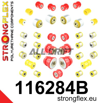 116284B Kompletná sada polyuretánových silentblokov zavesenia AMG - Mercedes W211 AMG
