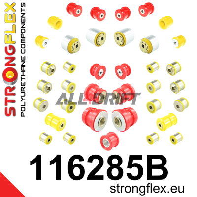 116285B Kompletná sada polyuretánových silentblokov zavesenia RWD - Mercedes W211 RWD