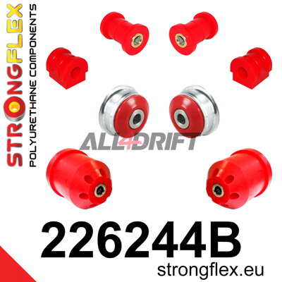 226244B Sada silentblokov prednej nápravy a zadnej vlečnej nápravy Audi / Seat / Škoda / VW