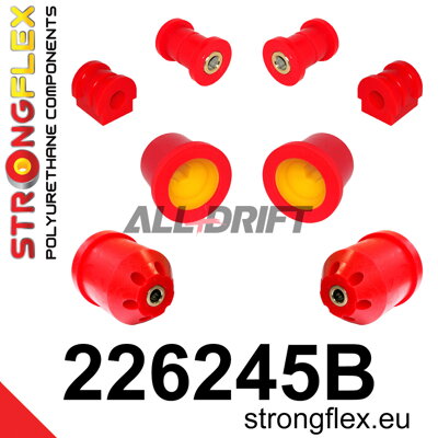 226245B Sada silentblokov predného zavesenia a zadnej nápravnice - Seat III (02-08) 6L