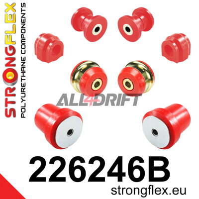 226246B Sada silentblokov prednej nápravy a zadnej vlečnej nápravy Audi / Seat / Škoda / VW / Cupra