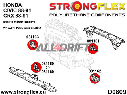 081162B Vložky uloženia motora ľavá strana Honda Civic / CRX / Concerto
