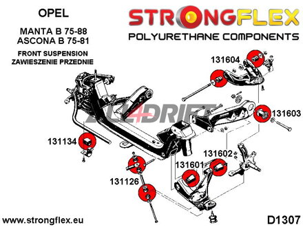 131604B Silentblok horného predného ramena Opel Ascona / Manta