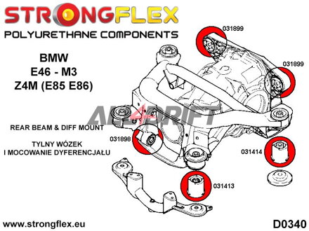031898A Predný silentblok uloženia zadného diferenciálu M3 SPORT BMW E46 / Z4M