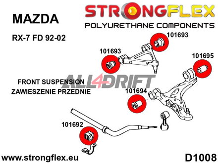 101692A Silentblok predného stabilizátora SPORT - Mazda III (92-02) FD