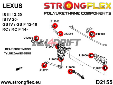 212004A Silentblok zadného pozdĺžneho ramena SPORT - Lexus III (13-20) XE30