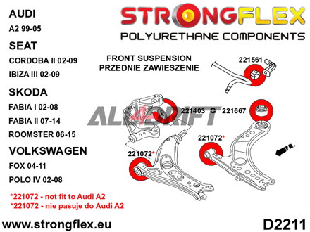 221072B Predný silentblok predného ramena 30mm Audi / VW / Škoda