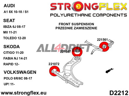 221072B Predný silentblok predného ramena 30mm Audi / VW / Škoda