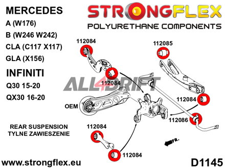 112085A Silentblok zadného ramena SPORT - Mercedes W176 4MATIC