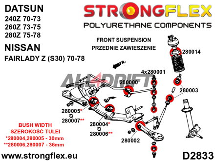 280007A Silentblok riadenia SPORT Datsun / Nissan