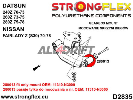 280013B Silentblok uloženia prevodovky Datsun / Nissan