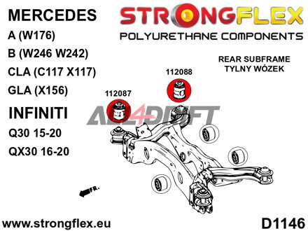 112087A Zadná nápravnica – predný silentblok SPORT Infiniti / Mercedes