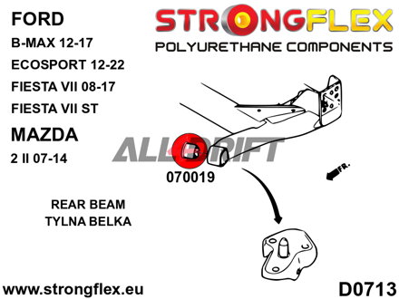 076165B Sada silentblokov prednej nápravy a zadnej nápravnice Ford / Mazda
