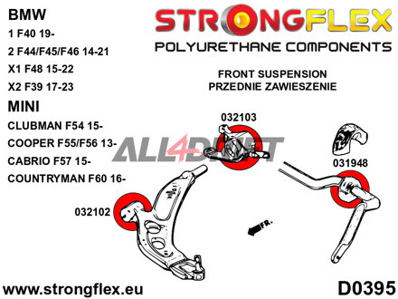 036106B Sada silentblokov prednej nápravy BMW / Mini