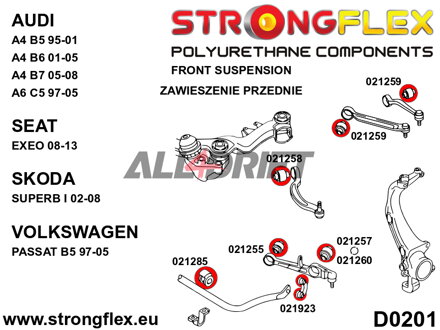 026279A Kompletná sada silentblokov náprav SPORT Audi