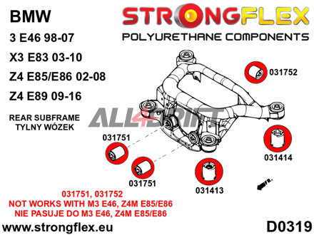 031751B Predný silentblok uloženia zadného diferenciálu BMW E46 / X3 / Z4
