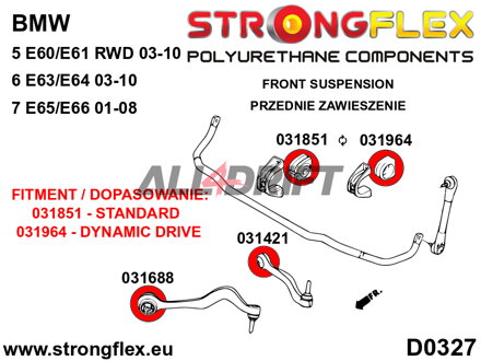 031688B Silentblok predného ramena k nápravnici BMW E6x / E65