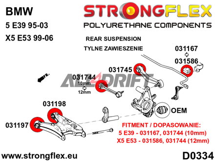 031167A Silentblok stabilizátora predný / zadný SPORT BMW