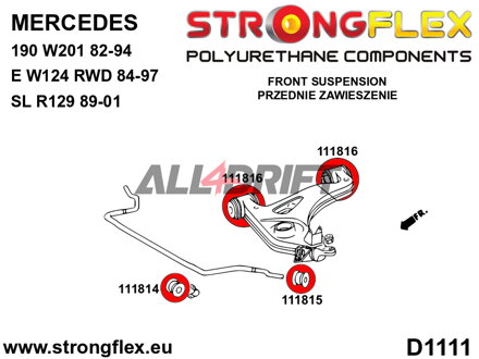 116225A Sada silentblokov predného zavesenia SPORT Mercedes