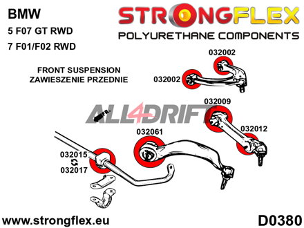032015B Silentblok predného stabilizátora - BMW F10 (10-17) Sedan RWD