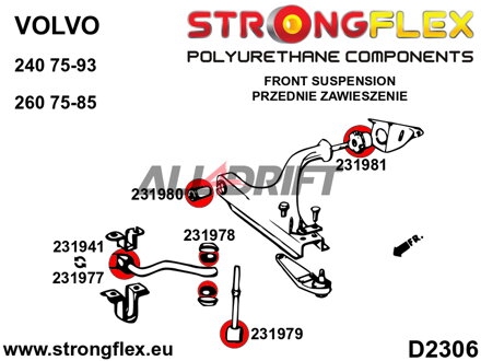 231981B Zadný silentblok predného spodného ramena Volvo 240 / 260