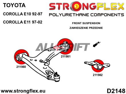 216293A Kompletná sada silentblokov náprav SPORT - Toyota E100 4WD