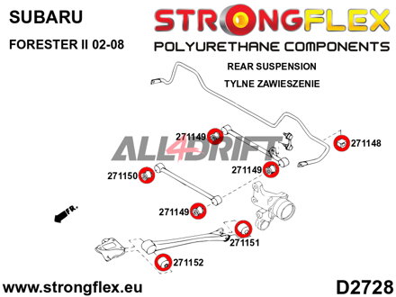 271149A Silentblok zadnej spojovacej tyče SPORT - Saab 9-2X (04-06)