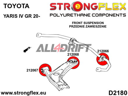 216296B Kompletná sada silentblokov náprav Toyota Yaris / Yaris Verso