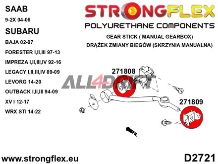 271809B Uloženie radiacej páky - Saab 9-2X (04-06)