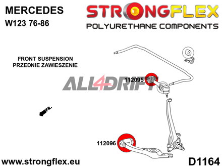 112096A Silentblok predného spodného ramena SPORT - Mercedes W123 (76-86)