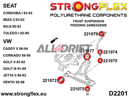 221074A Silentblok skrutky oka predného stabilizátora SPORT - Seat I (93-02) 6K