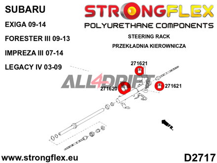 276160A Kompletná sada silentblokov náprav SPORT - Subaru Legacy IV / Outback III (03-09) BL BP