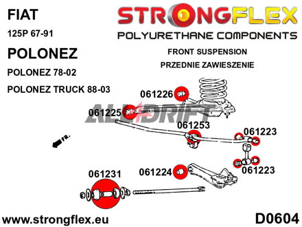 066065A Sada silentblokov zadnej nápravy SPORT Fiat / Polonez